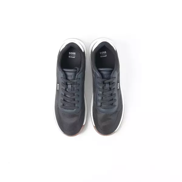 Sepatu HUGO BOSS TITANIUM RUNN BLACK SNEAKER 100% ORIGINAL