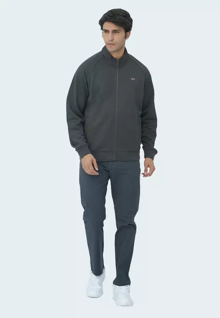 LGS - Jaket Casual - Stand Collar - Full Zipper - Abu - JJK.555.205.002.C