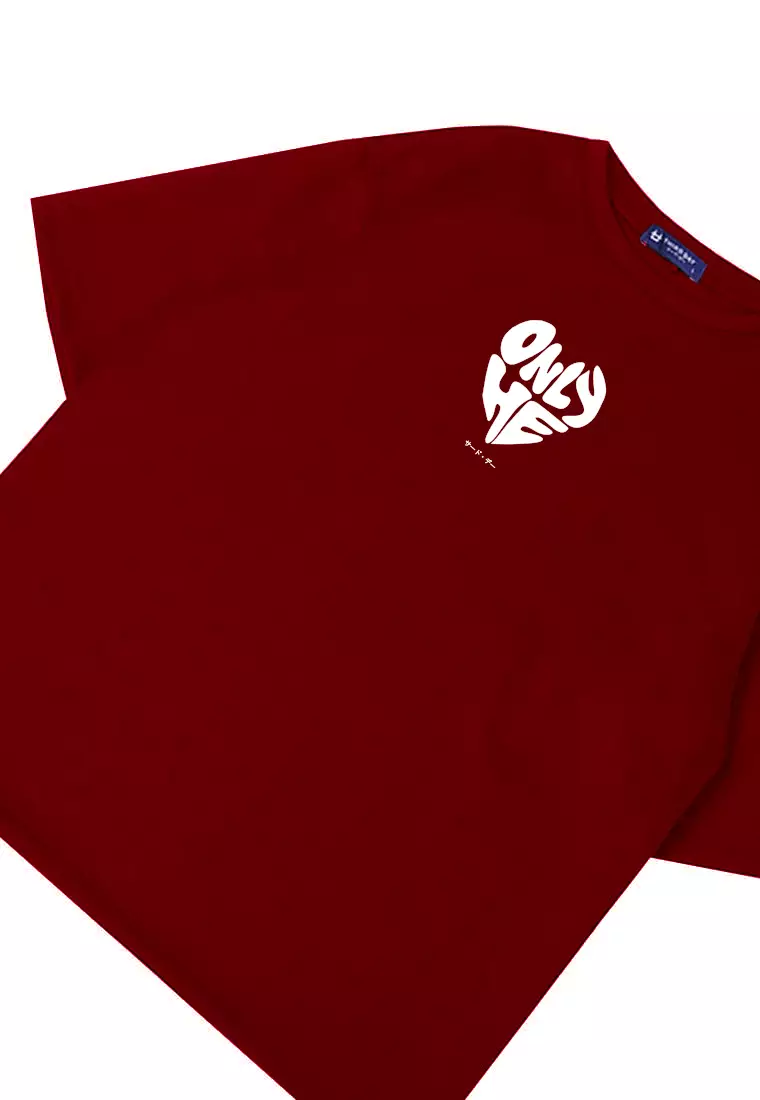 MTU29 kaos couple pasangan terbaru oversize bahan tebal scubalux "only he" maroon