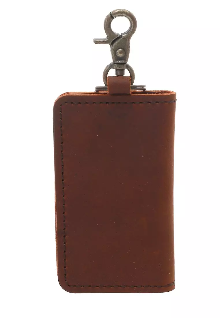 Elgreno Dompet STNK Gantungan Kunci Mobil Motor Handmade Material Genuine Leather Kulit 344 ORIGINAL - Brownch