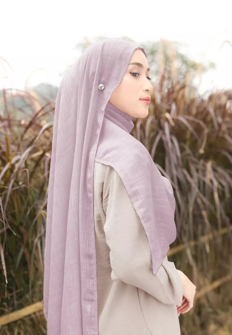 Cotton Bee - Nakeya Shawl | Hijab Pashmina | Viscose Linen - Soft Purple