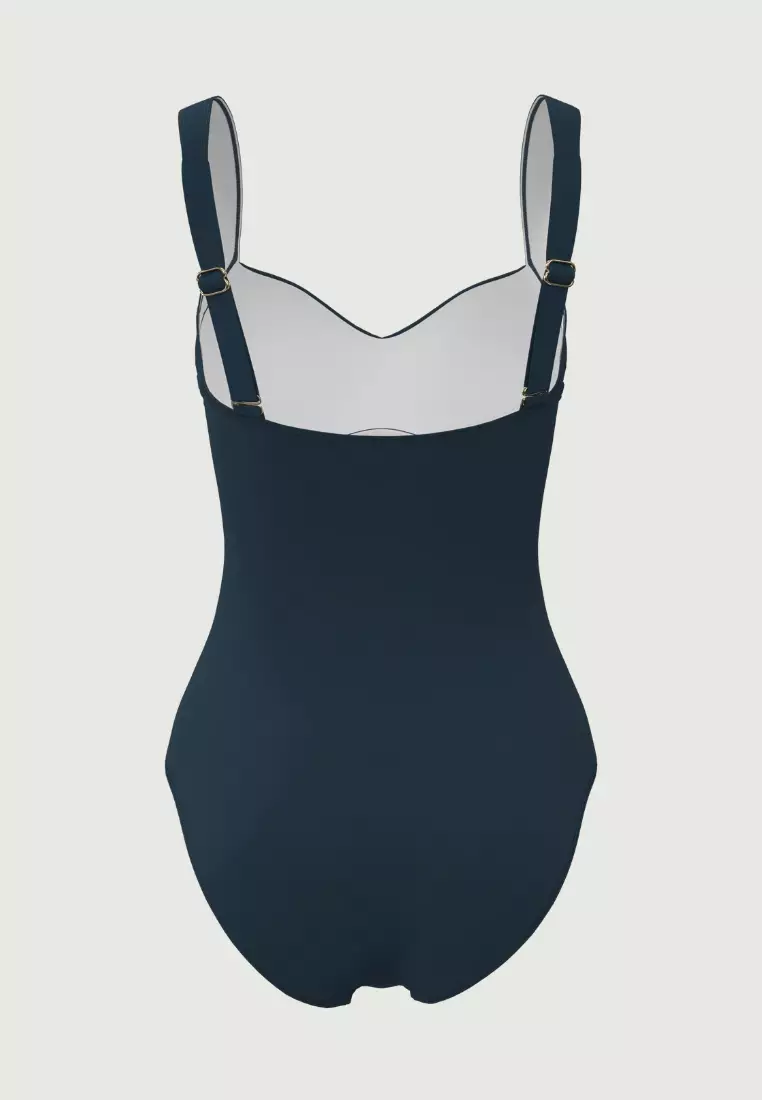 Core Solid Deep Jade Plus Cup Twist Front Onepiece