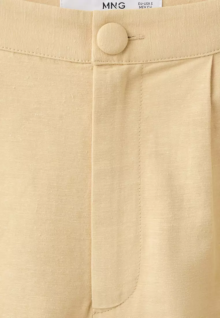 Straight Linen-Blend Shorts