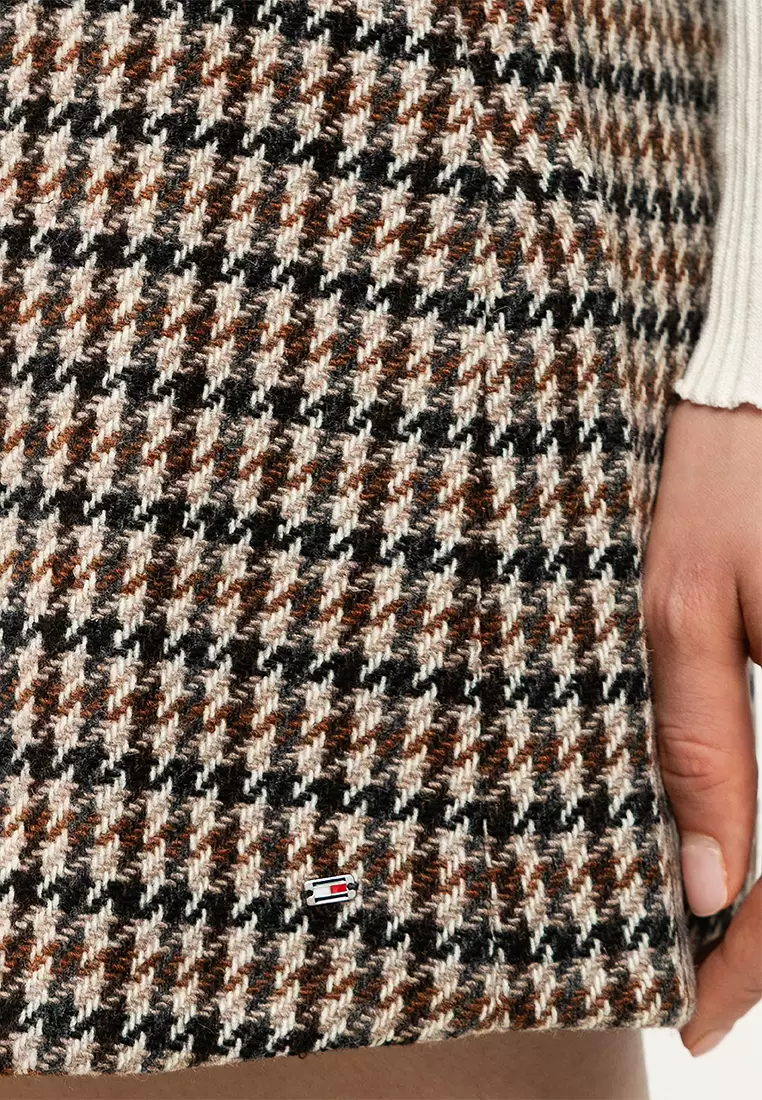 Heritage Check Wool V-Neck Mini Shift Dress - Tommy Mainline