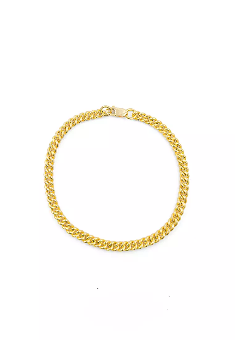 Golden Circle Links Bracelet, 18K Gold Plated Stainless Steel Waterpro –  KesleyBoutique