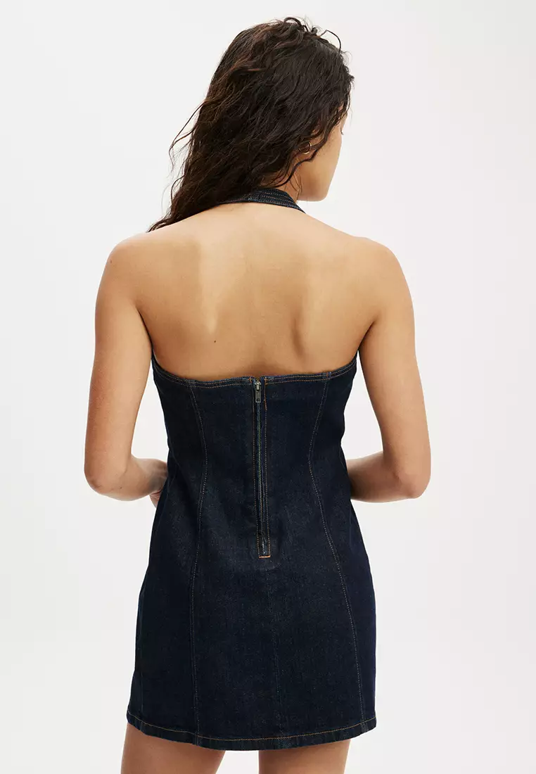 Nina Denim Halter Dress