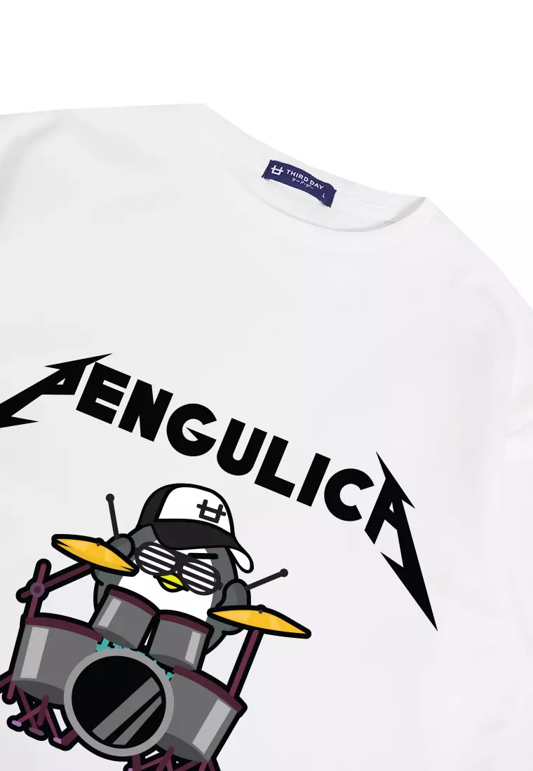 MTO48 Kaos Oversize Band Metal Putih Scuba Bahan Tebal Distro Pria Anime Pengulica DJ Rock Putih