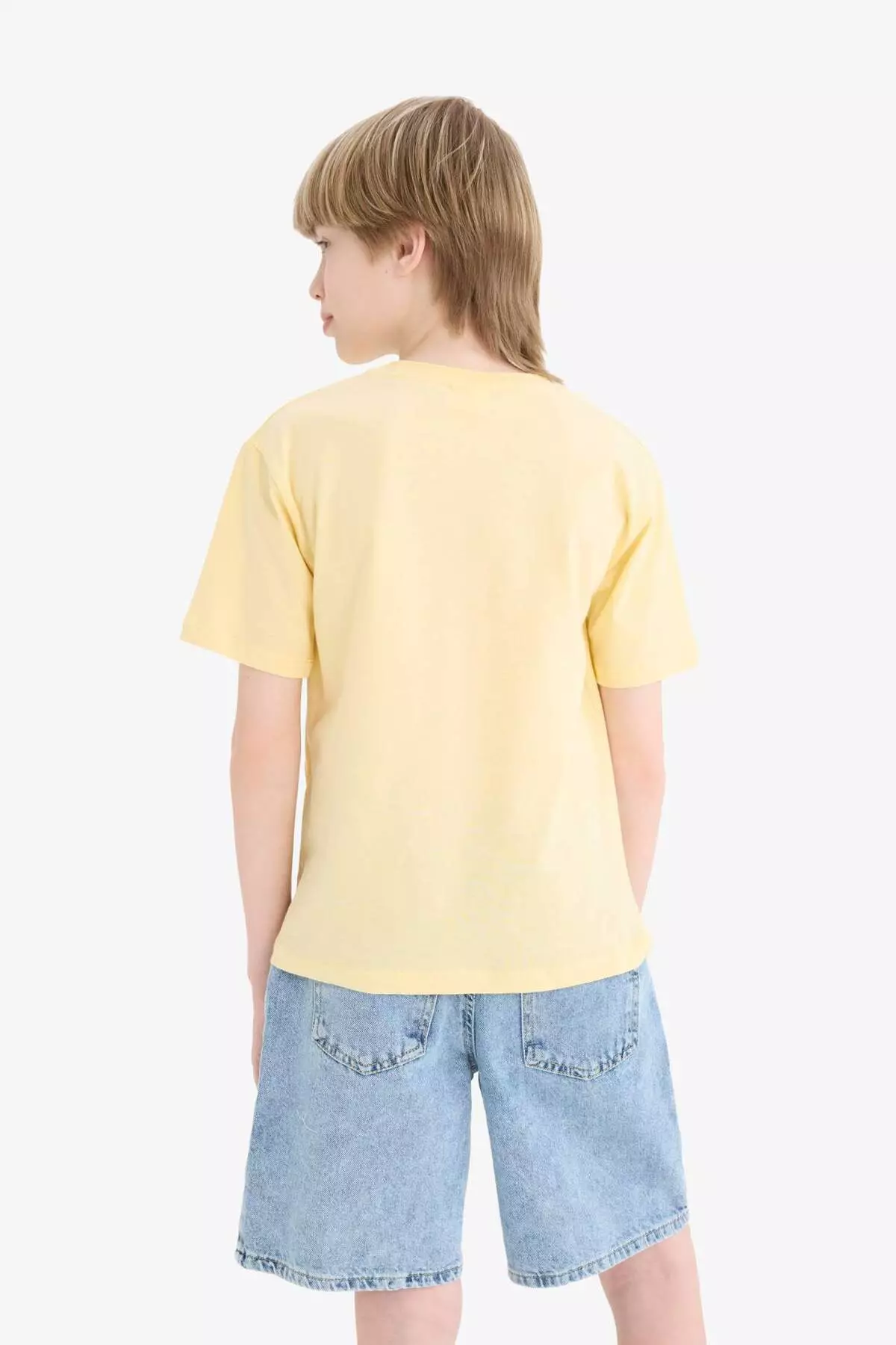 Boy's Crew Neck Printed Short Sleeve T-Shirt F0181A825Sm