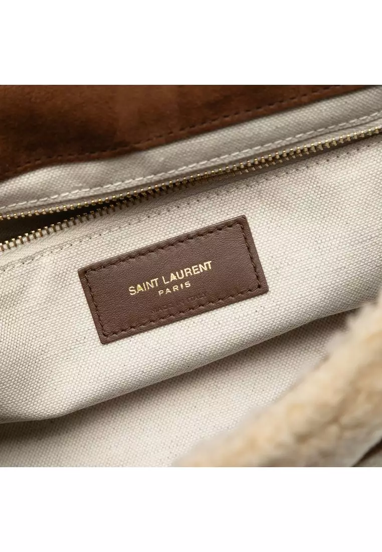 Pre-Loved Saint Laurent Medium Suede And Shearling Patchwork Jamie Shoulder Bag