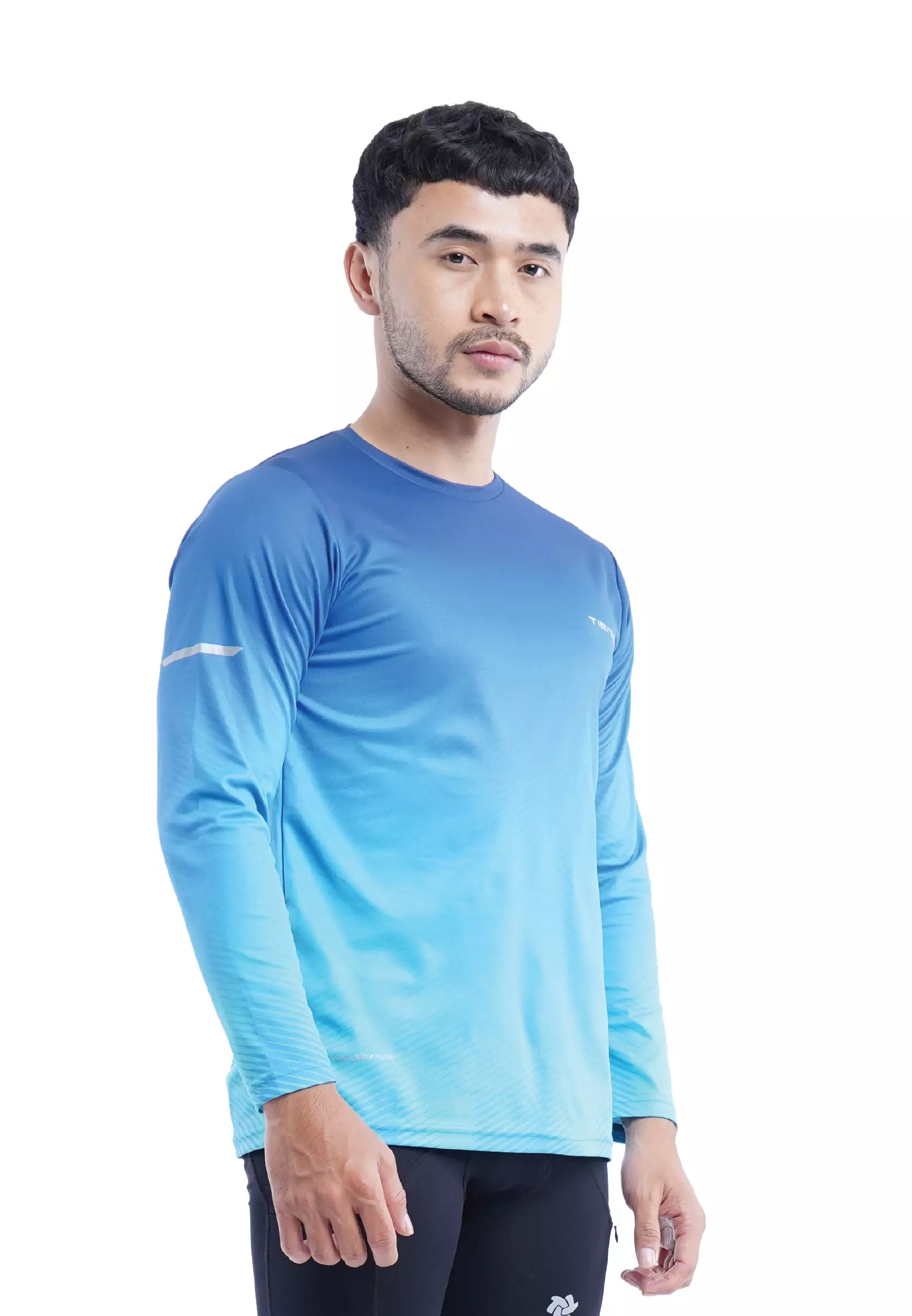 Tiento Jersey Running Anti UV Baju Olahraga Lari Pria Lengan Panjang Kaos Dryfit Long Sleeve Men Xceleration