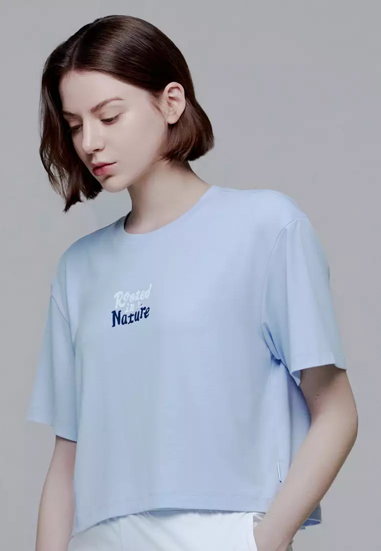 女裝Drysil圖案短版短袖T恤