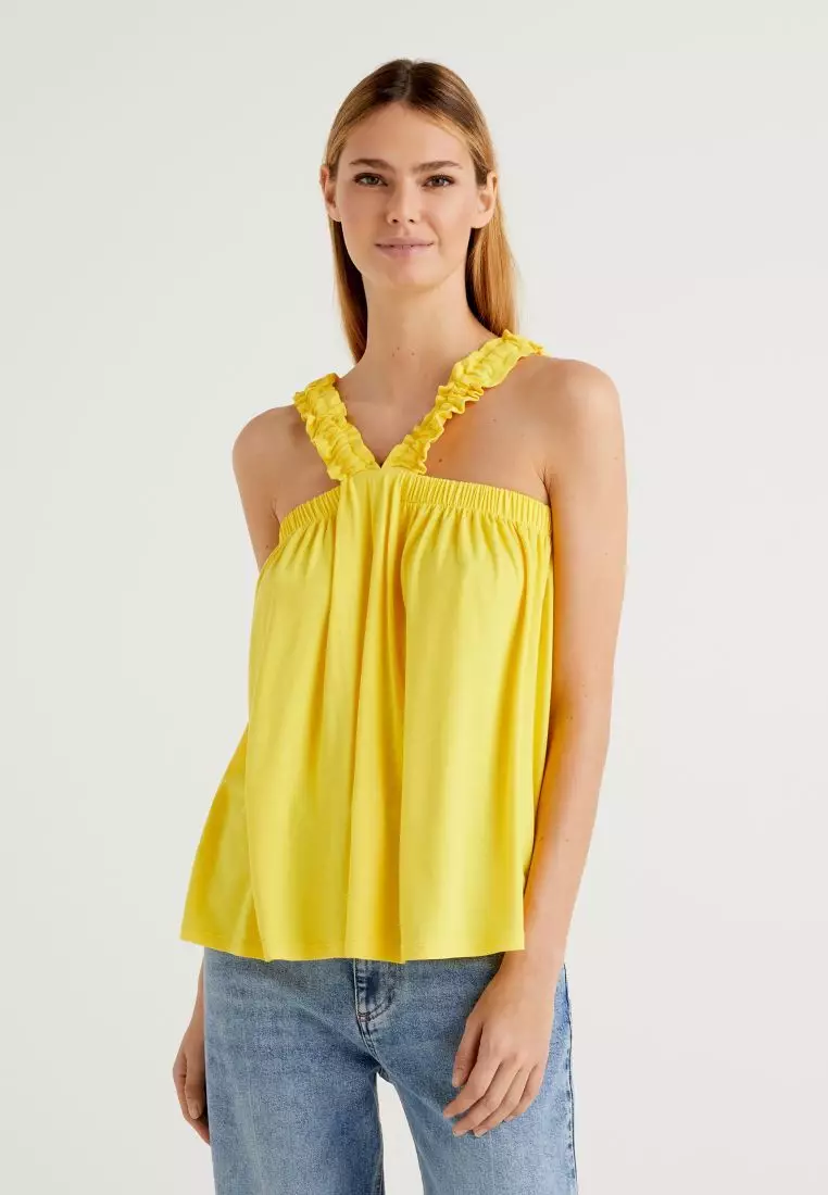 Buy United Colors of Benetton Tank top with ruffled straps 2023 Online |  ZALORA Singapore