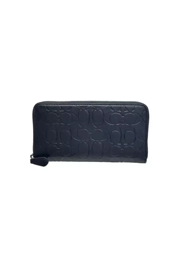 Buy Coach Coach Accordion CE551 Wallet In Signature Leather In Black ...