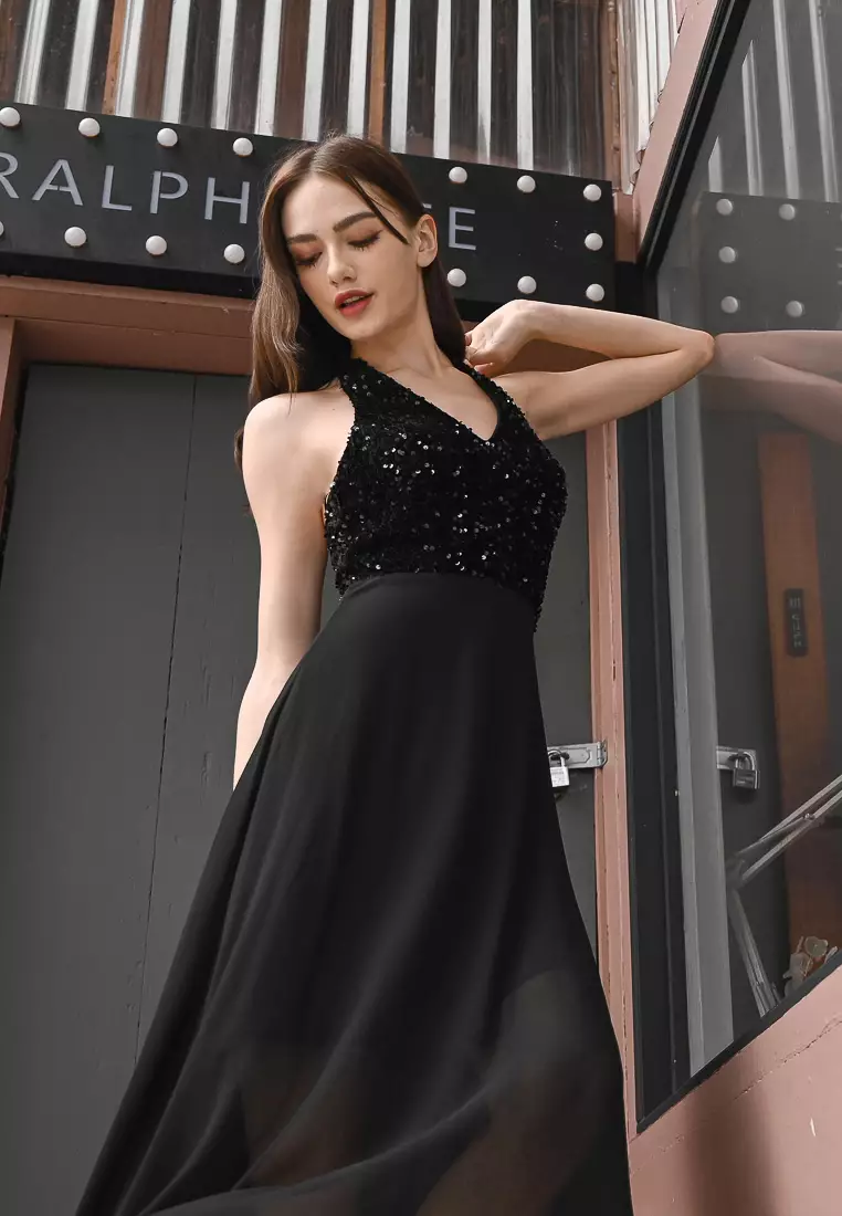 Sequins Halter Dress