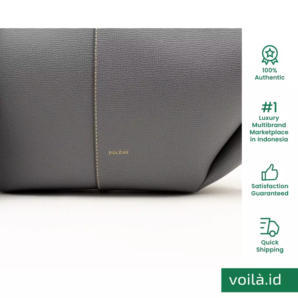 Cyme Shopping Bag Grained Leather Galet