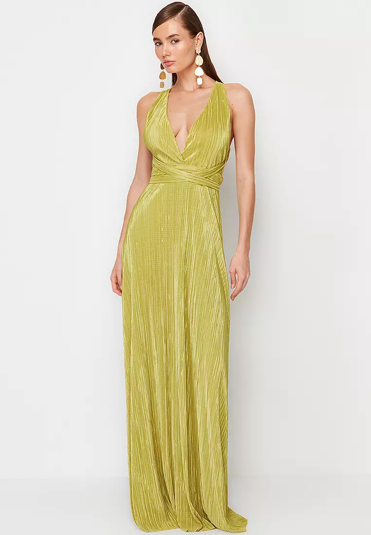Buy Trendyol A-Cut Belted Lined Long Elegant Evening Dress 2026 Online