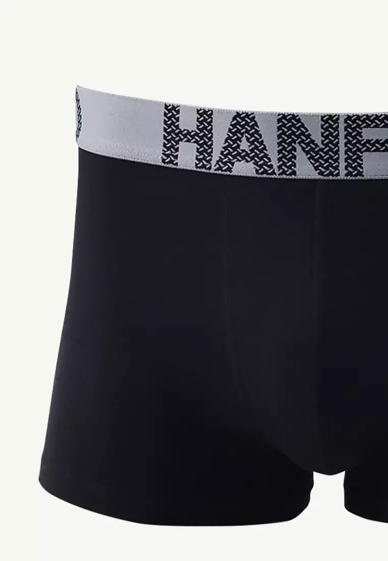 Cotton with Spandex Men's Boxer Briefs Bently - Black (Single Pack) S-4X Big Plus Size