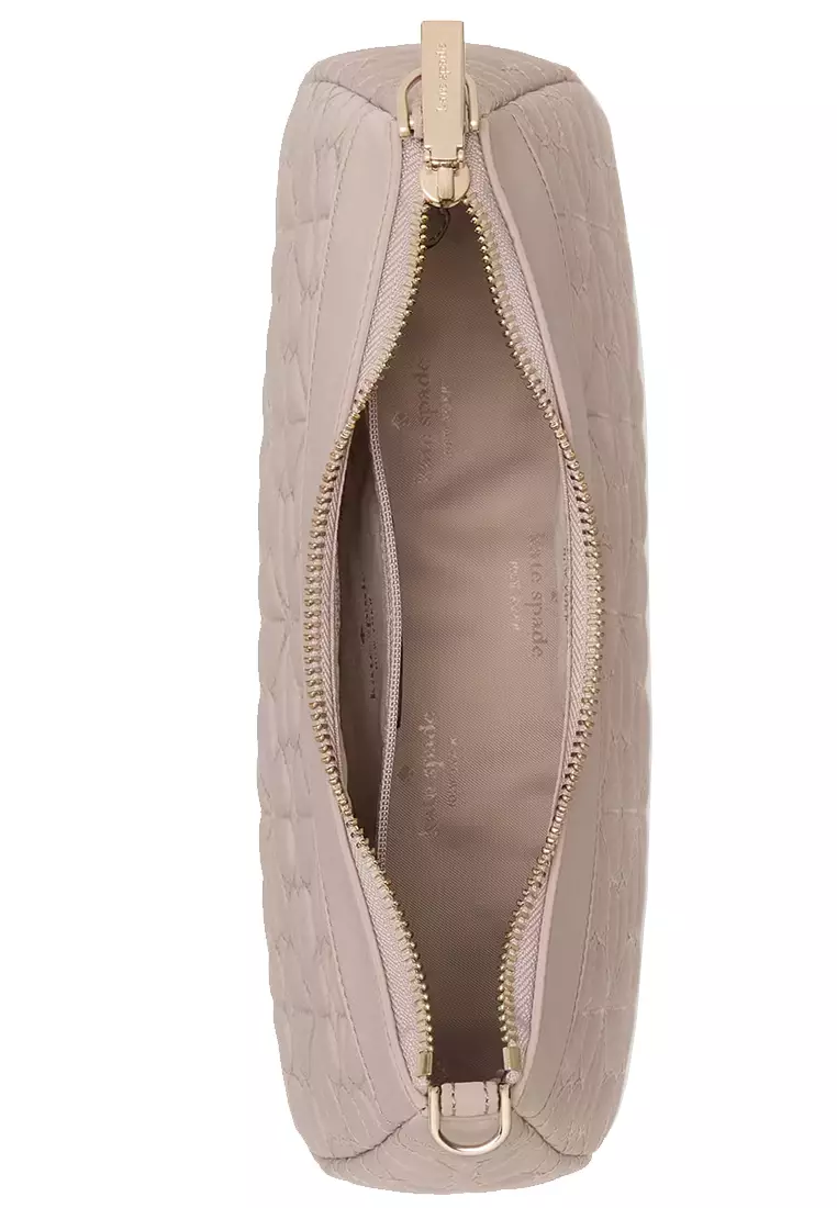 Spade Flower Quilted Fabric Convertible Crossbody Bag in Cozy Grey KK077