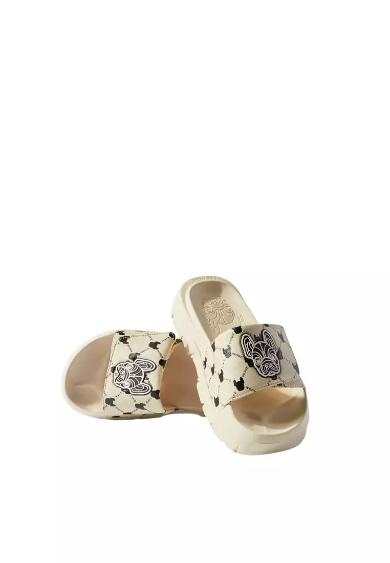 Space Run Monogram Slides - Pattern Beige