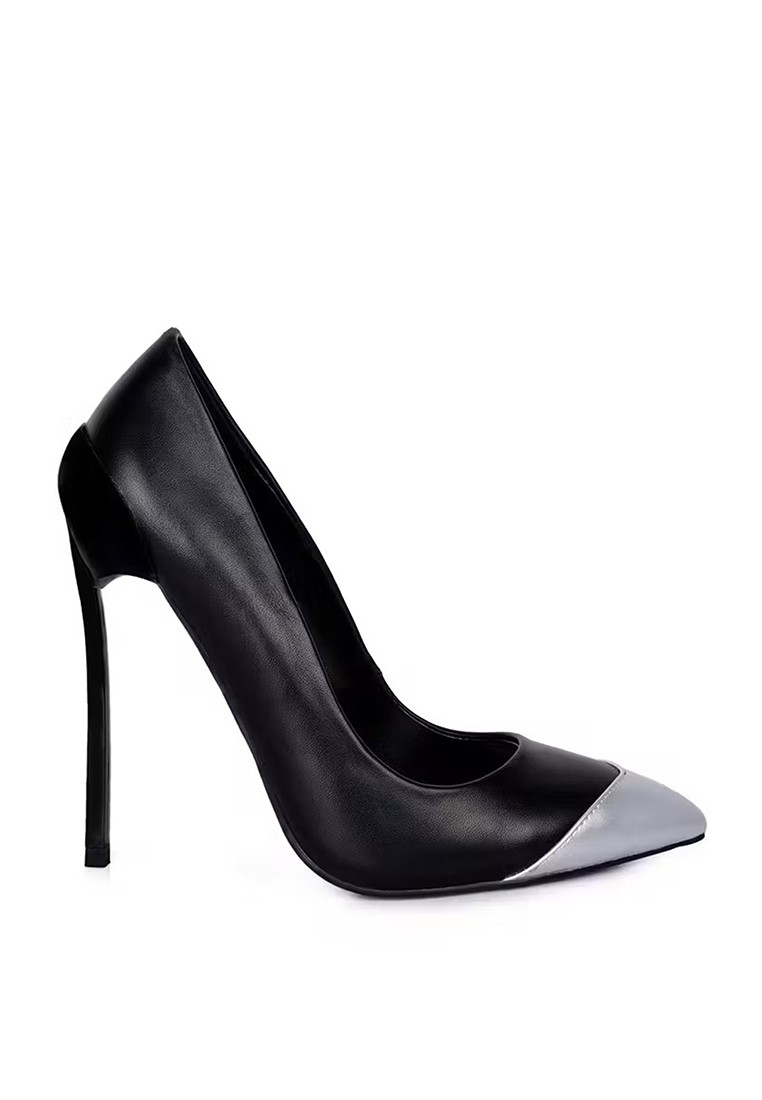 Black Dip Stiletto Sandals