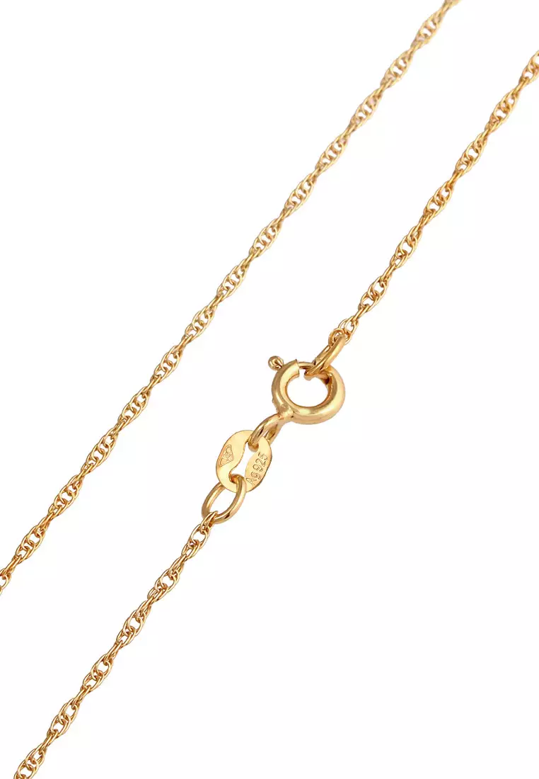 Kalung Perhiasan Perak 925 Wanita Liontin Heart Gold Plated