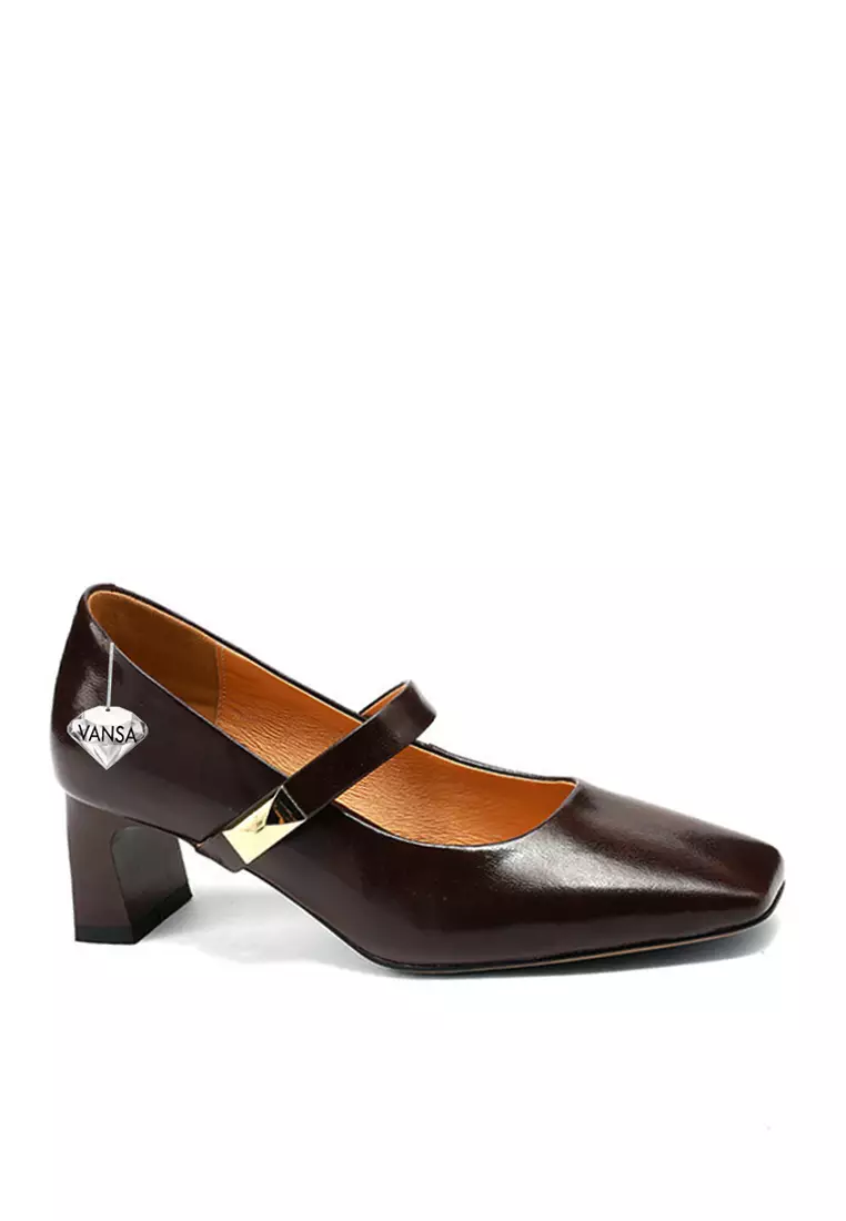 Discount on Twenty Eight Shoes  shoes - SKU: VANSA Retro Sheep Leather Mary Jane Mid Heels VSW-H-C47