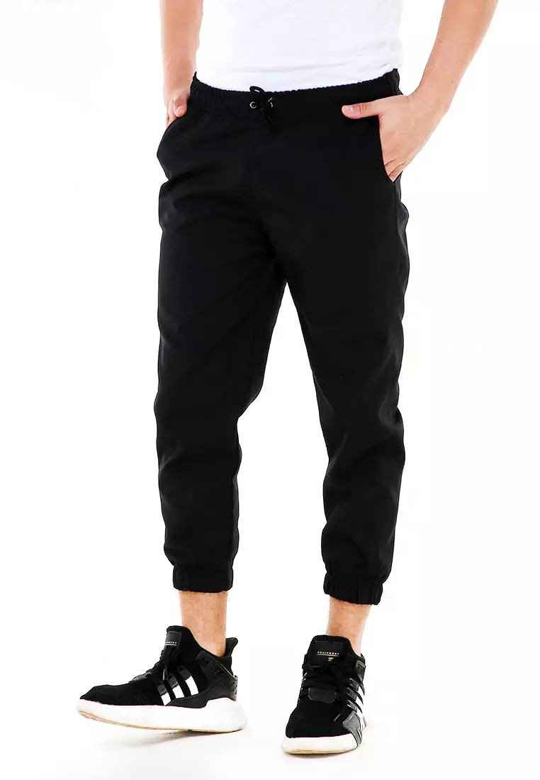 Locko Celana Panjang Sirwal Pria Simple Plain Casual Long Pants Material Baby Canvas ORIGINAL - Black