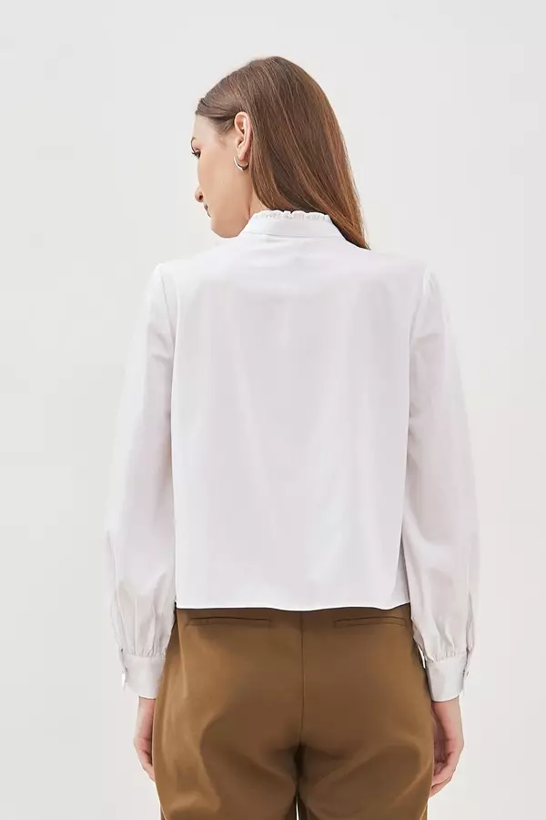 MINIMAL - Jenova - Blouse Dengan Ruffle - White Colour White