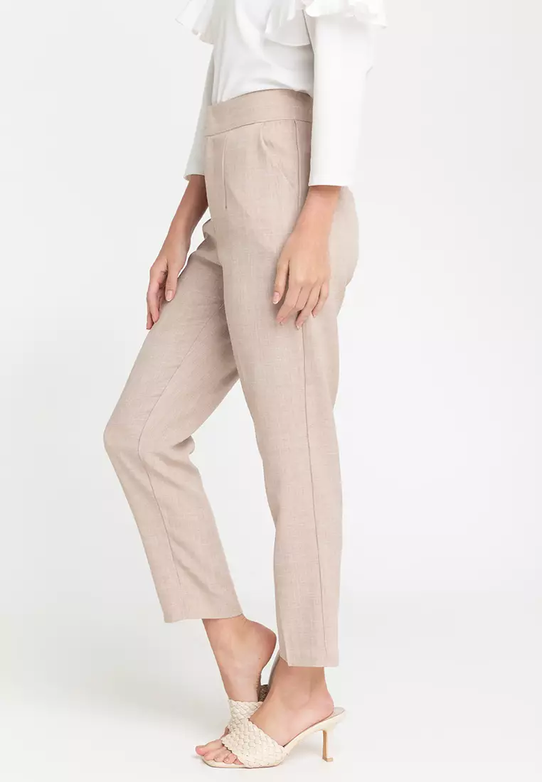 Toronto Tapered Leg Trousers With Front Zipper