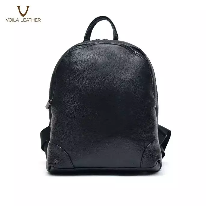 Genuine Leather Medium Women’s Backpack Voila Windy Black