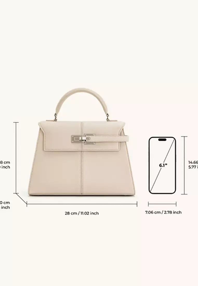 Elise Large Top Handle Bag - White