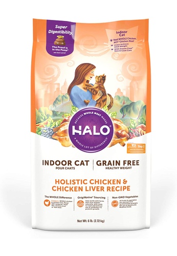 Halo Halo Holistic Healthy Weight Grain Free Chicken & Chicken Liver Recipe for Indoor Cat 795C5ESFD79BBDGS_1
