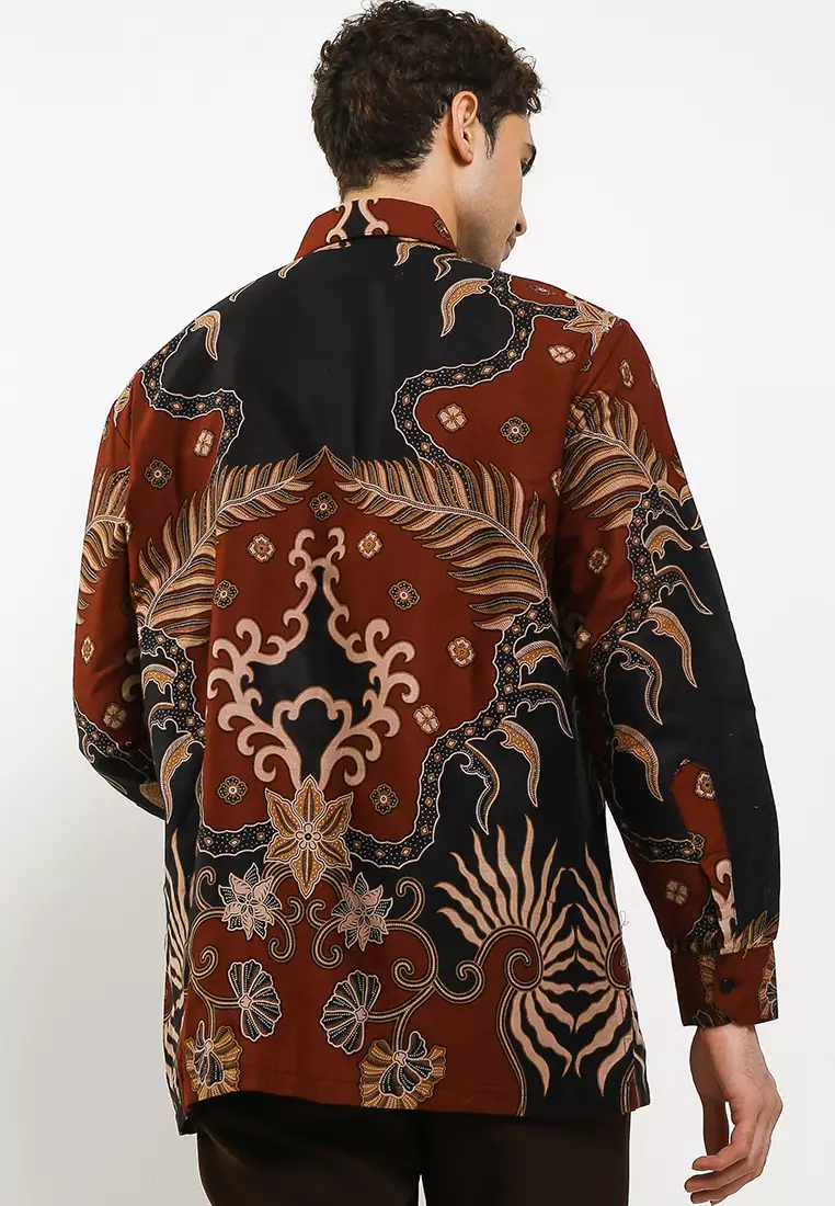 Akssa Kemeja Batik Exclusive Premium Pria Casual Modern Lengan Panjang