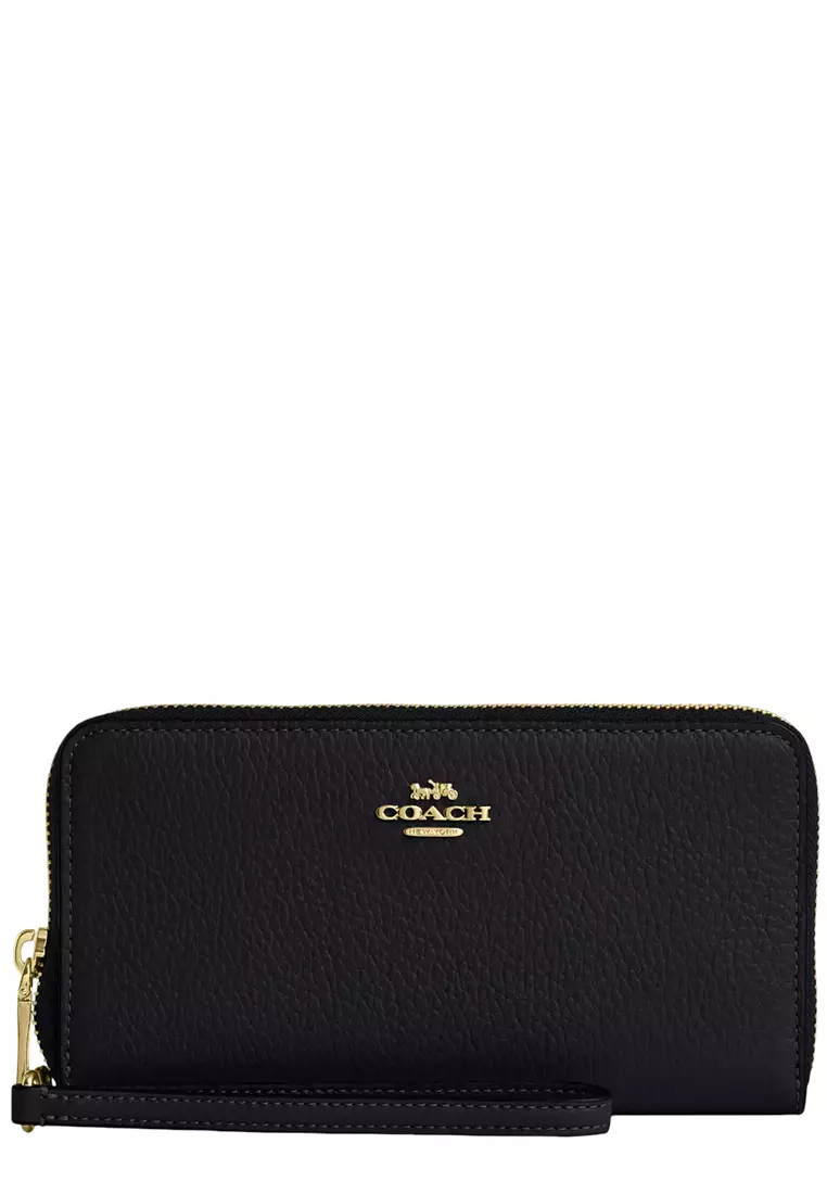 Long Zip Around Wallet With Detachable Card Case - Black CBZ98