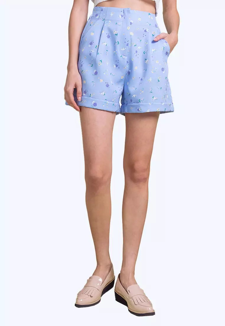 Buy L'zzie SANRIO X LZZIE: CINNAMOROLL FLORAL SHOTRS - LIGHT BLUE Online