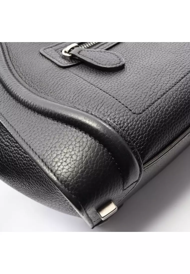 Pre-Loved Celine luggage micro shopper Handbag tote bag leather black