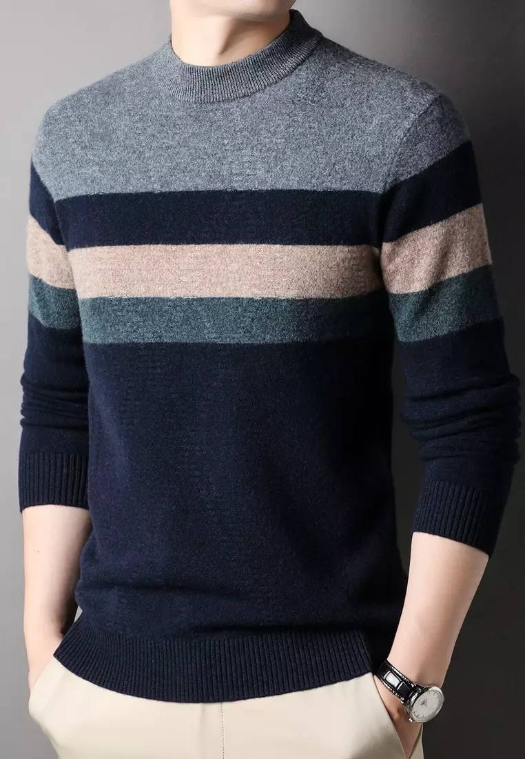 Buy Twenty Eight Shoes VANSA Pure Wool Striped Knit Sweater VCM