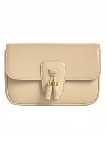 Celine beige Celine Tassels In Shiny Leather Belt Bag in Beige B4CE4AC2360AABGS_1