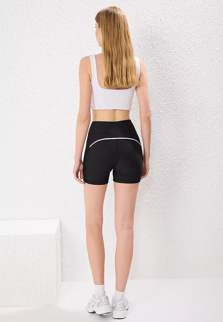 Reflective Stripe Detailed Bike Shorts