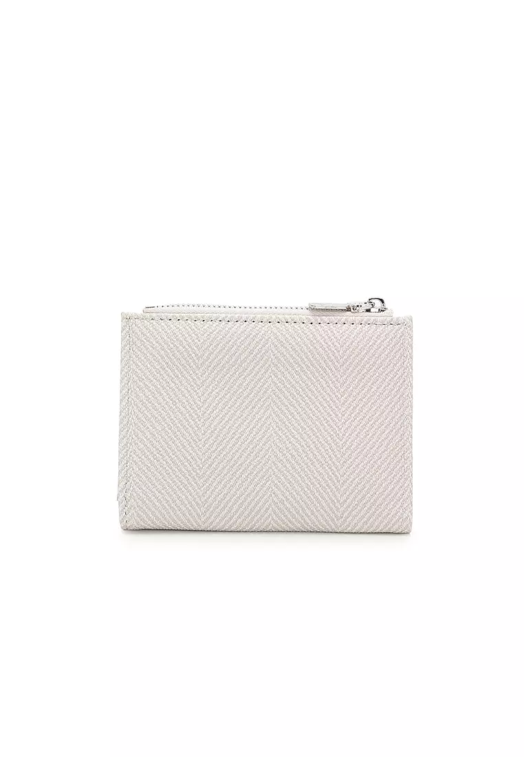 Women's 2 in 1 Purse/Wallet With Coin Compartment (Dompet Wanita 2 in 1 dengan Kompartmen Koin) - Putih