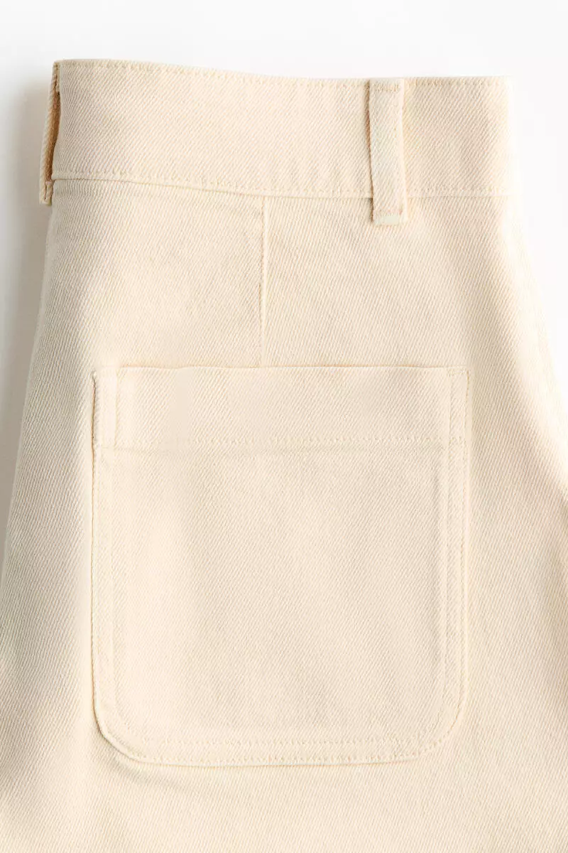 High-waisted denim shorts