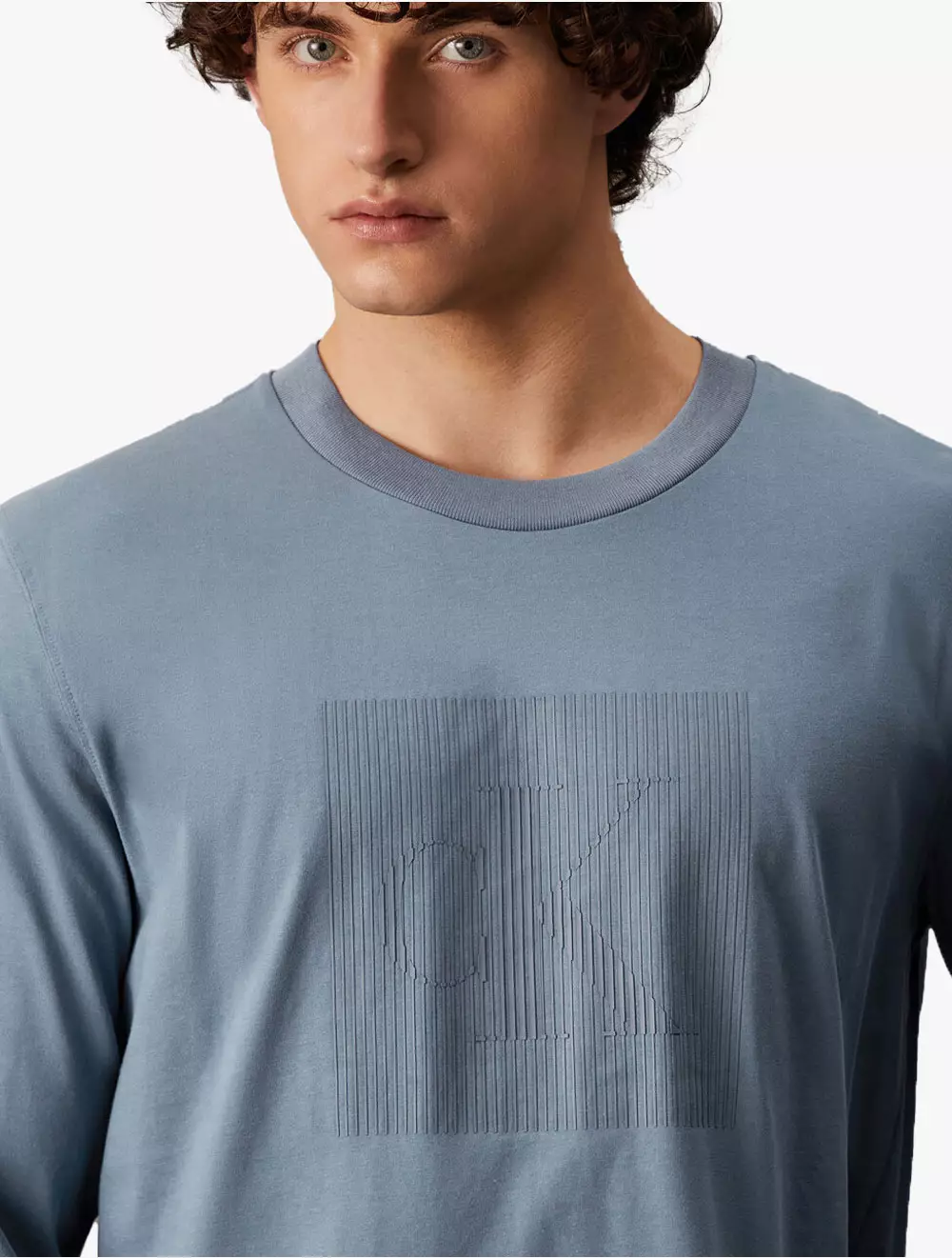 Calvin Klein Jeans - Graphic Monogram Relaxed Long Sleeve Tee - Blue - blue