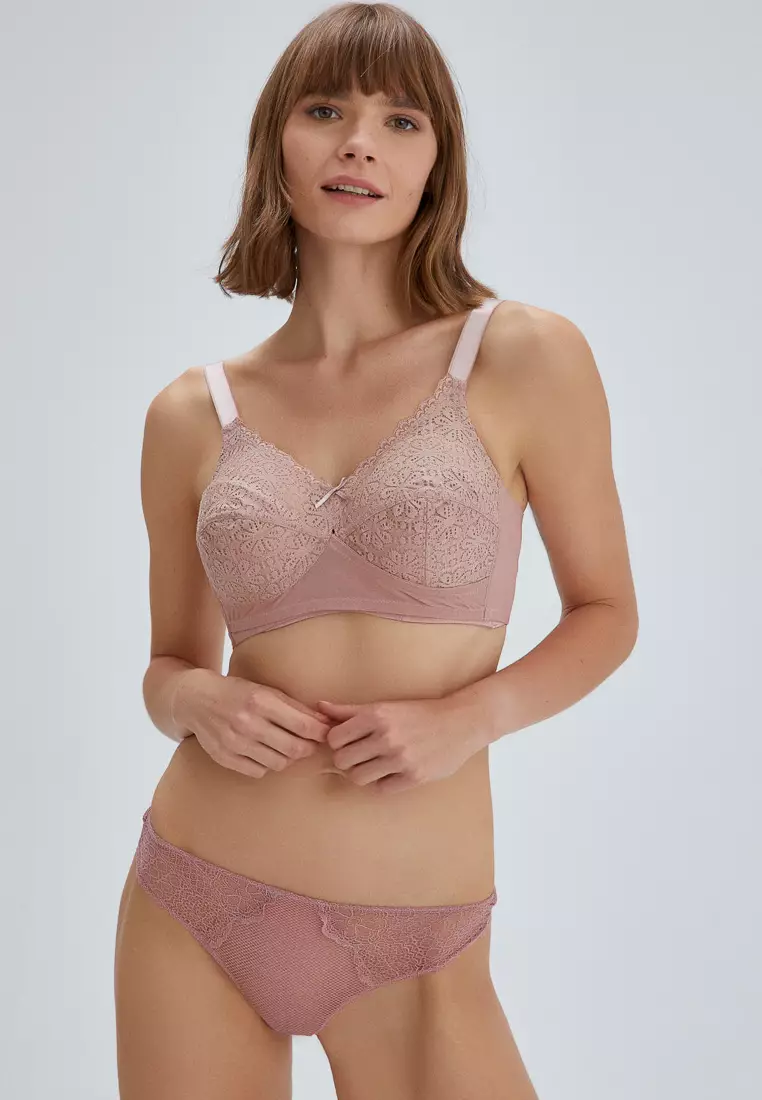 Buy DAGİ Baby Pink Bra, Non-padded, Normal Fit, Lace, Underwear