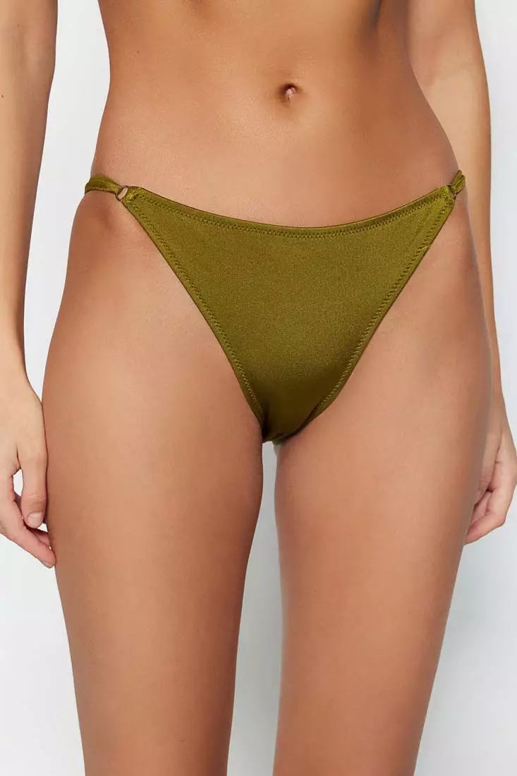 Olive Triple Ring Bikini Bottoms