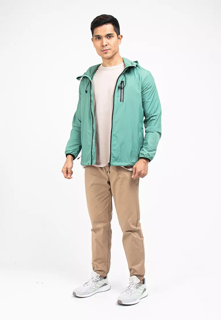 Forest Windbreaker Men Jacket Reflective Jogging Running Waterproof Jacket - 30361-41LtGreen