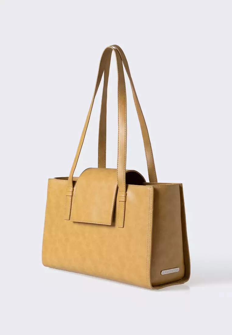 Ria Miranda Gold Nina Medium Box Bag