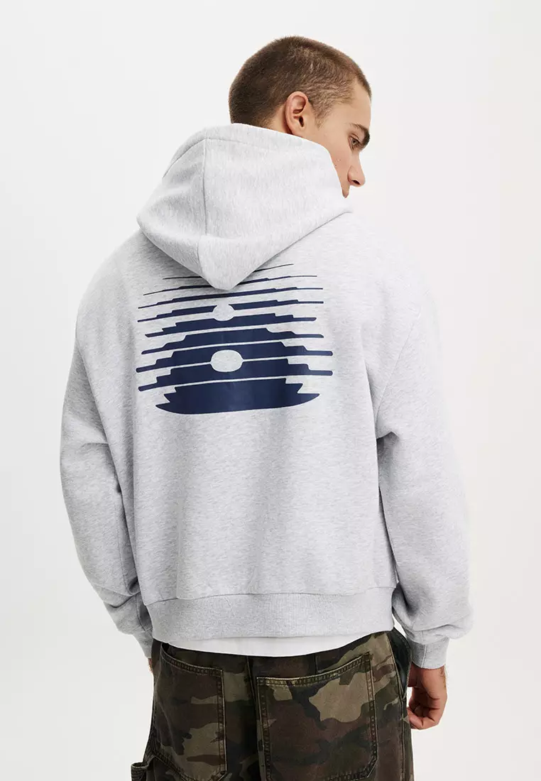 Cropped Fit Graphic Hoodie