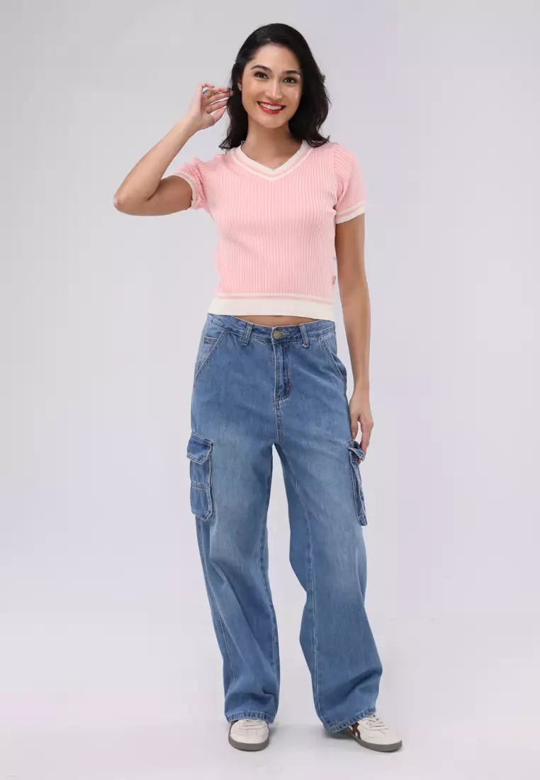 Knitted Short Sleeves Top