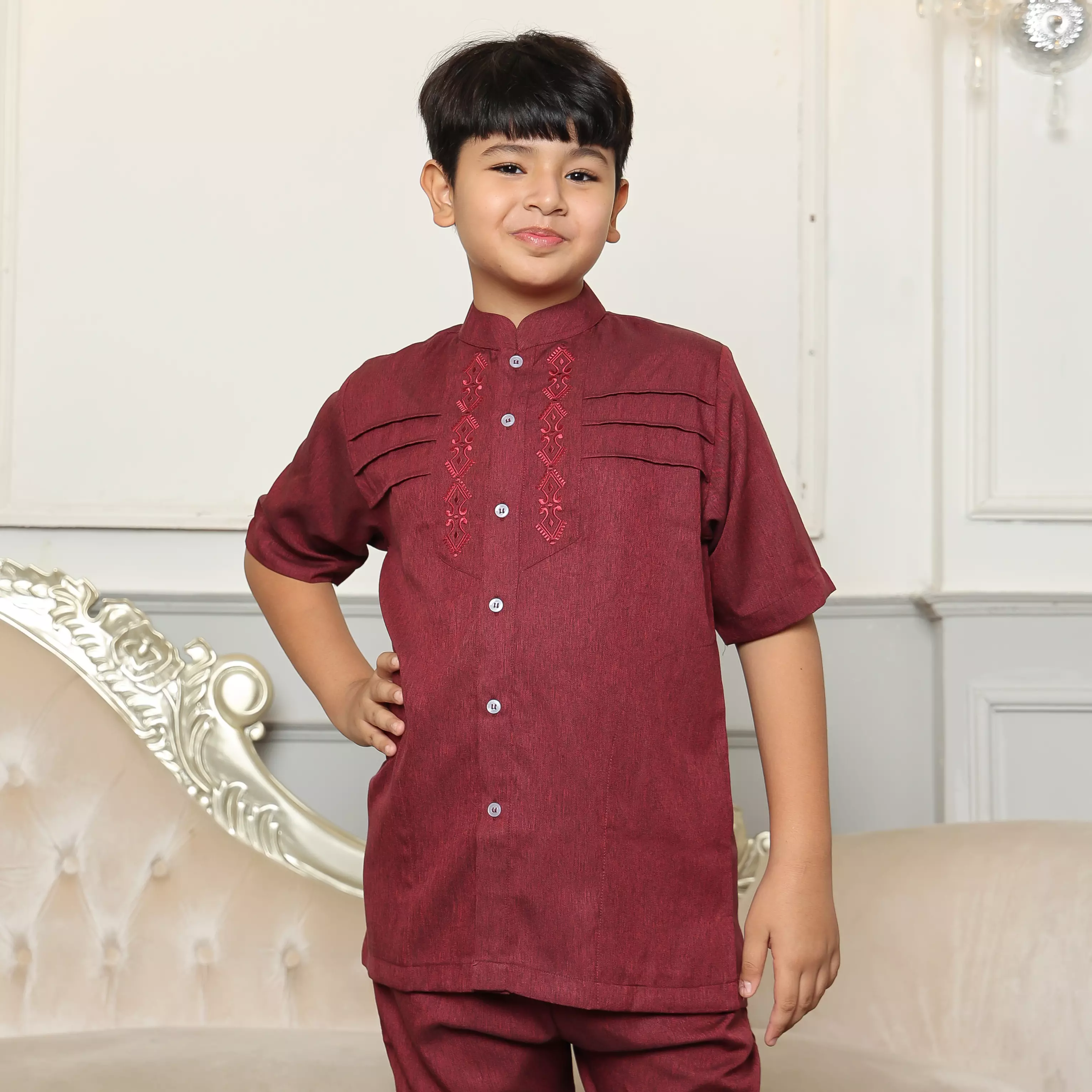 Baju Koko Anak Sarimbit KKA 38 Maroon