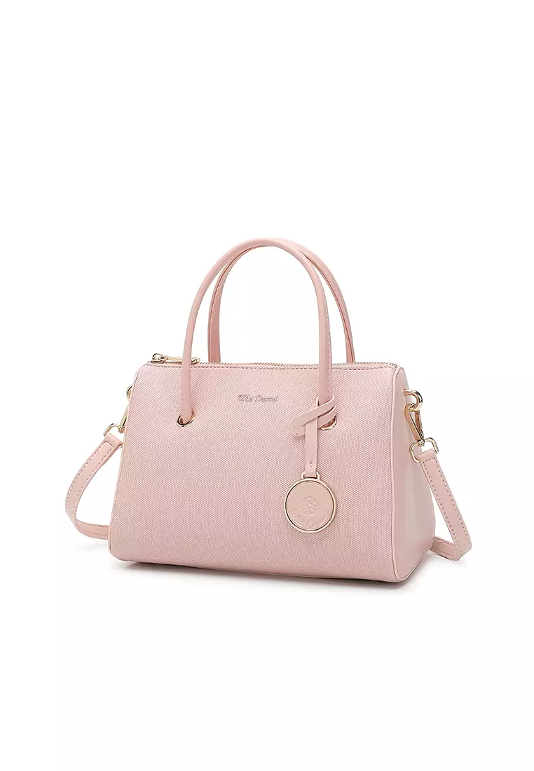 Women's Top Handle Bag / Sling Bag / Crossbody Bag (Tas Selempang / Tas Tangan) - Merah Jambu